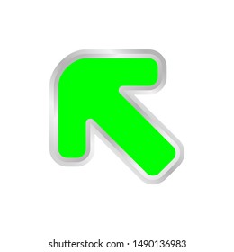 green arrow pointing to the left up, clip art green arrow icon pointing for left up, 3d arrow symbol indicates green direction pointing left up, illustrations arrow buttons left up isolated