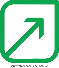 Green arrow pointing up and to the right in a square frame