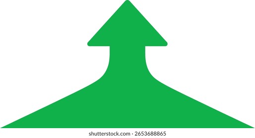 Flecha verde que apunta hacia arriba sobre un fondo blanco que simboliza el crecimiento y el progreso