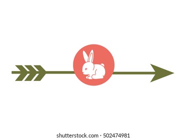 green arrow with rabbit