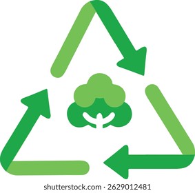 green arrow recycle ECO on white background