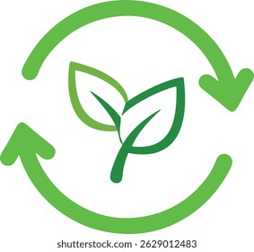 green arrow recycle ECO on white background