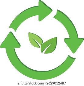 green arrow recycle ECO on white background