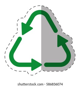 green arrow recycle environment cut line vector illustration eps 10