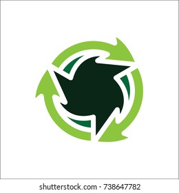 green arrow recycle logo