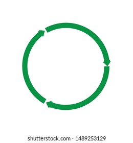 green arrow recycle logo design illustration template
