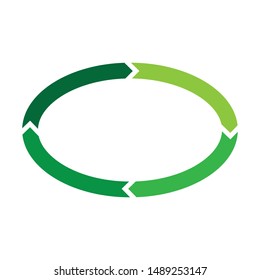 green arrow recycle logo design illustration template