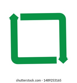 green arrow recycle logo design illustration template