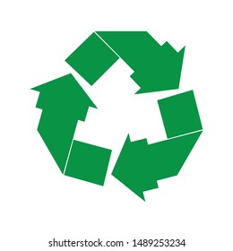 green arrow recycle logo design illustration template