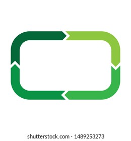 green arrow recycle logo design illustration template