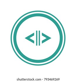 Green arrow to the right in green circles. Vector web icon.