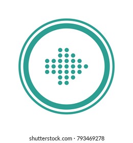 Green arrow to the right in green circles. Vector web icon.