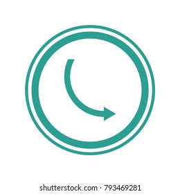 Green arrow to the right in green circles. Vector web icon.