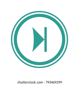 Green arrow to the right in green circles. Vector web icon.