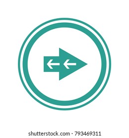 Green arrow to the right in green circles. Vector web icon.