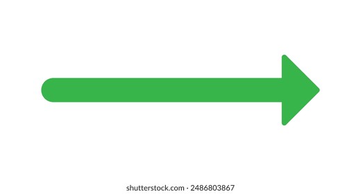 Green arrow right on a white background