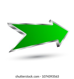 Green arrow right - stock vector