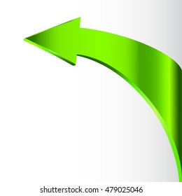 green arrow rises from the right corner to the left upwards. Cover for business presentations of environmentally friendly technologies