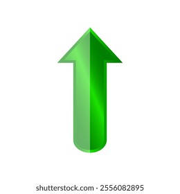 green arrow up side direction high growth 3d icon