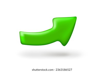 Green UP arrow sign. 3d vector element