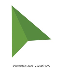 Green arrow sign. Cursor icon in flat style. Cursor icon vector illustration isolated on white background. Cursor icon for web or application