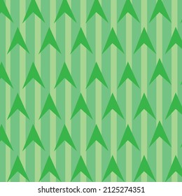 Forma de signo de flecha verde en líneas verdes, vector