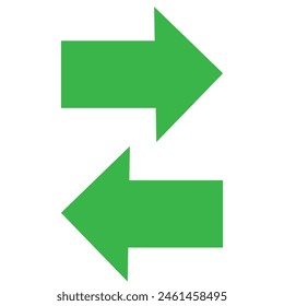 Green arrow sign. Smooth colored stickers on white background. simple green arrow. 10 eps.