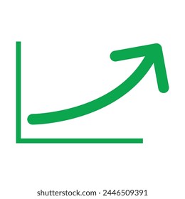 Símbolo de flecha verde. Vector de icono de flecha con fondo.