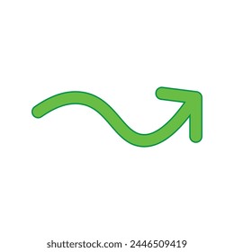 Green arrow symbol. Arrow icon vector with background.