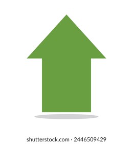 Green arrow symbol. Arrow icon vector with background.