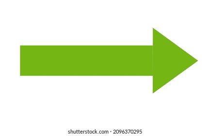 Green arrow up, graph of growth. Isolated vector illustration on white background.