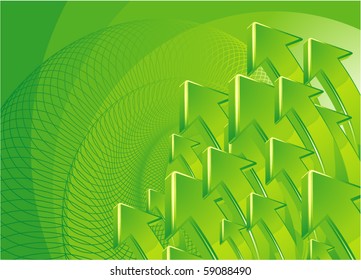 Green arrow vector background.