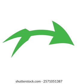 Green arrow vector icon Direction symbols in flat style on white