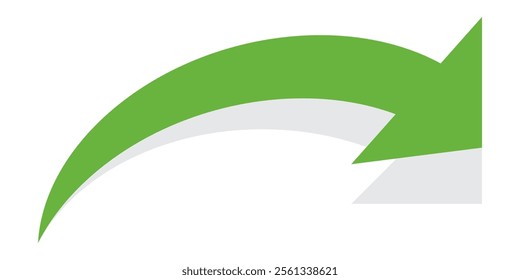 Green arrow vector icon isolated on white background. Arrow shows direction symbol in flat style. Green vector icon in flat style. recycling arrow sign