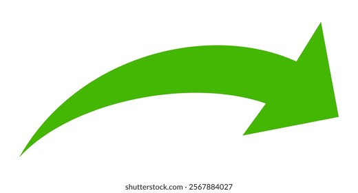 Green arrow vector icon isolated on white background. Arrow shows direction symbol in flat style. Green vector icon in flat style. recycling arrow sign