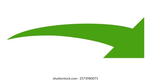 Green arrow vector icon isolated on white background. Arrow shows direction symbol in flat style. Green vector icon in flat style. recycling arrow sign