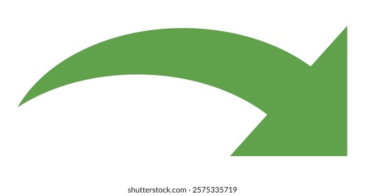 Green arrow vector icon isolated on white background. Arrow shows direction symbol in flat style. Green vector icon in flat style. recycling arrow sign