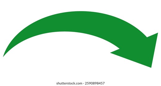 Green arrow vector icon isolated on white background. Arrow shows direction symbol in flat style. Green icon vector in flat style. jump icon