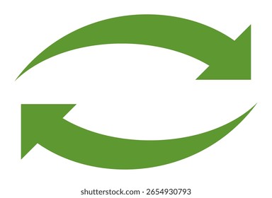 Ícone de vetor de seta verde isolado no fundo branco. A seta mostra o símbolo de direção em estilo simples. Vetor ícone verde em estilo plano. ícone salto