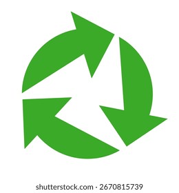 Grüner Pfeil, Vektorsymbol einzeln auf weißem Hintergrund. Der Pfeil zeigt das Richtungssymbol im flachen Stil an. Grüner Ikonenvektor im flachen Stil. Sprungsymbol