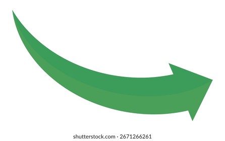Icono de Vector de flecha verde aislado sobre fondo blanco. La flecha muestra el símbolo de dirección en estilo plano. Vector de icono verde en estilo plano. icono de salto