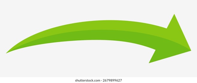 Green arrow vector icon isolated on white background. Arrow shows direction symbol in flat style. Green icon vector in flat style. jump icon