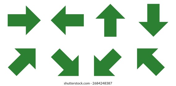 Green arrow vector icon isolated on white background. Arrow shows direction symbol in flat style. Green icon vector in flat style. jump icon
