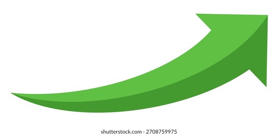 Icono de Vector de flecha verde aislado sobre fondo blanco. La flecha muestra el símbolo de dirección en estilo plano. Vector de icono verde en estilo plano. icono de salto