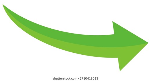 Icono de Vector de flecha verde aislado sobre fondo blanco. La flecha muestra el símbolo de dirección en estilo plano. Vector de icono verde en estilo plano. icono de salto
