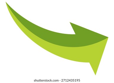 Icono de Vector de flecha verde aislado sobre fondo blanco. La flecha muestra el símbolo de dirección en estilo plano. Vector de icono verde en estilo plano. icono de salto