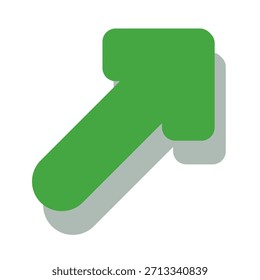 Icono de Vector de flecha verde aislado sobre fondo blanco. La flecha muestra el símbolo de dirección en estilo plano. Vector de icono verde en estilo plano. icono de salto