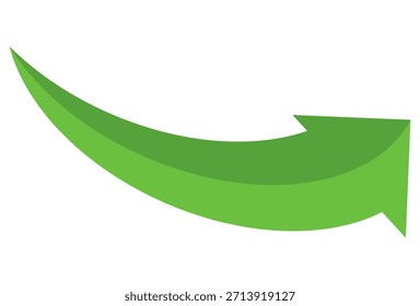 Green arrow vector icon isolated on white background. Arrow shows direction symbol in flat style. Green icon vector in flat style. jump icon