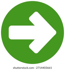 Icono de Vector de flecha verde aislado sobre fondo blanco. La flecha muestra el símbolo de dirección en estilo plano. Vector de icono verde en estilo plano. icono de salto