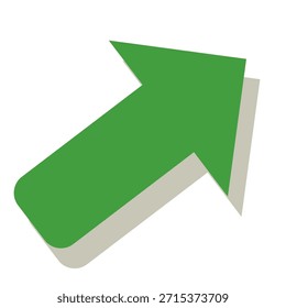 Green arrow vector icon isolated on white background. Arrow shows direction symbol in flat style. Green icon vector in flat style. jump icon